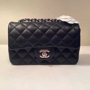Chanel Black Lambskin Classic Mini Flap